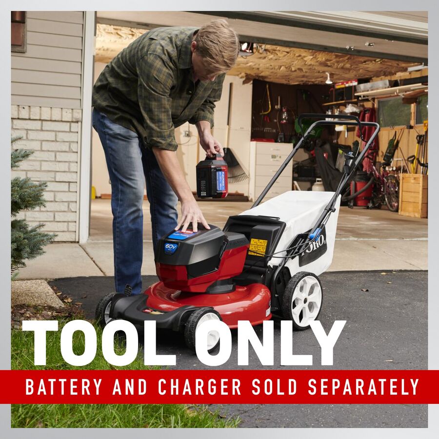 Toro Super Recycler 21-Inch 60V Self-Propelled Lawn Mower with Battery and Charger