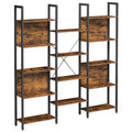 14-Tier Industrial Bookcase with Steel Frame, Large Open Shelving Unit
